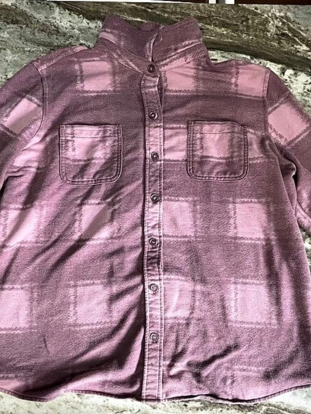 32 Degrees Heat Women’s Large Mauve Plaid Button Down Shirt Shacket